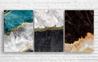 Картина ArtDesign Abstract marble with gold 40x57cm 3pcs (FG-10001)