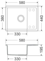 Кухонная мойка Milo ALP.G.1KKO-A фото №2 — интернет-магазин Desire.md