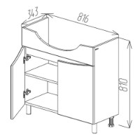 Шкаф под умывальник Bayro Elara Duo Zenon 860 (122189) фото №4 — интернет-магазин Desire.md