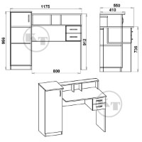 Masa de birou Компанит Пи-Пи-1 1175 Ателье Светлый imaginea #2 — magazin online Desire.md
