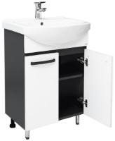 Шкаф с умывальником Mashtab Agat 2 Basic 11329 White/Anthracite 65cm фото №2 — интернет-магазин Desire.md