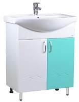 Шкаф с умывальником Mashtab Clasic 2 Basic 11650 White/Green 60cm