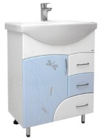Шкаф с умывальником Mashtab Stuff 3 Basic 11416 White/Blue 65cm
