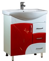 Шкаф с умывальником Mashtab Stuff 3 Basic White/Red 65cm