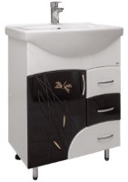 Шкаф с умывальником Mashtab Stuff 3 Basic 11654 White/Black 75cm