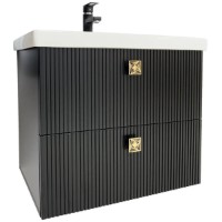 Шкаф с умывальником Mashtab Toledo 2 Sava 11872 Black Matte 80cm