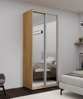 Dulap cu uşi glisante Nex Home Mirror 100x60x220cm Sonoma (NX-00001749)