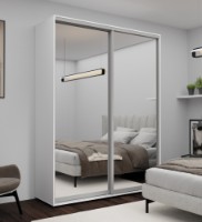 Dulap cu uşi glisante Nex Home Mirror 180x60x220cm White (NX-00001766)