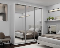 Dulap cu uşi glisante Nex Home Mirror 220x60x240cm White (NX-00001738)