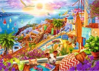 Puzzle Trefl 1000 Premium Plus-Tea Time:Visit Santorini (10842)