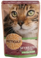 Hrană umedă pentru pisici Petkult Adult Cat Sterilised Duck 100g
