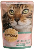 Hrană umedă pentru pisici Petkult Adult Cat Sterilised Rabbit 100g