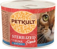 Hrană umedă pentru pisici Petkult Cat Sterilised Tuna Formula 185g