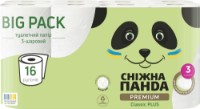 Hârtie igienica Снежная Панда Premium Classic Plus 3 plies 16 rolls