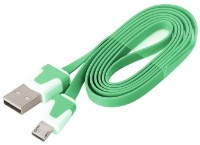 Cablu USB Omega MicroUSB Flat 1m Green (41858)
