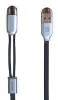 Cablu USB Remax Binary Lightning+Micro cable Black