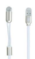 USB Кабель Remax Binary Lightning+Micro Cable White