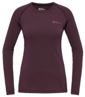 Bluză termică dame Jack Wolfskin Infinite Warm Amaranth Long Sleeve, s.M