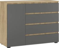 Comodă Magnusplus Grand 1200 1D4S Oak Kraft Gold/Graphite