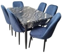 Set masă și scaune Magnusplus Modern Luanda + 6 Babyface Grey V18