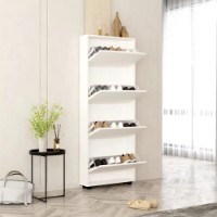 Rafturi pentru pantofi Mobildor-Lux Leo Slim 100x16x164 White (00012973) imaginea #2 — magazin online Desire.md