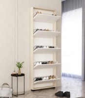 Rafturi pentru pantofi Mobildor-Lux Leo Slim 100x16x203 Oak Sonoma/White (00012977) imaginea #2 — magazin online Desire.md
