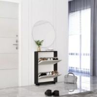 Rafturi pentru pantofi Mobildor-Lux Leo Slim 100x16x86 Anthracite/White (00012960) imaginea #2 — magazin online Desire.md