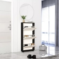 Rafturi pentru pantofi Mobildor-Lux Leo Slim 50x16x125 Anthracite/White (10008861) imaginea #2 — magazin online Desire.md