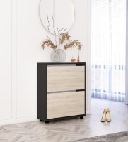 Rafturi pentru pantofi Mobildor-Lux Leo Slim 60x16x86 Anthracite/Oak Sonoma (00013590)