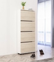 Rafturi pentru pantofi Mobildor-Lux Leo Slim 70x16x164 White/Oak Sonoma (00013595)