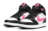 Bocanci pentru copii Nike Court Borough Mid 2 Ps Black/White/Sunset Pulse, s.35