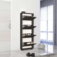 Rafturi pentru pantofi Mobildor-Lux Leo Slim 80x16x164 Anthracite (10008574) imaginea #2 — magazin online Desire.md