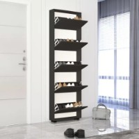 Rafturi pentru pantofi Mobildor-Lux Leo Slim 80x16x203 Anthracite/Oak Sonoma (00013622) imaginea #2 — magazin online Desire.md
