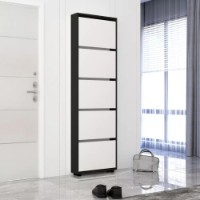 Rafturi pentru pantofi Mobildor-Lux Leo Slim 80x16x203 Anthracite/White (10008880) imaginea #1 — magazin online Desire.md