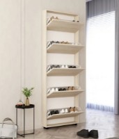 Rafturi pentru pantofi Mobildor-Lux Leo Slim 80x16x203 Oak Sonoma/Anthracite (00013621) imaginea #2 — magazin online Desire.md