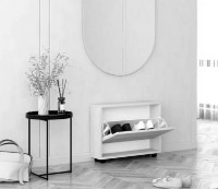 Обувница Mobildor-Lux Leo Slim 80x16x47 White/Anthracite (00013625) фото №2 — интернет-магазин Desire.md