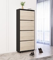 Rafturi pentru pantofi Mobildor-Lux Leo Slim 90x16x164 Anthracite/Oak Sonoma (00013638)