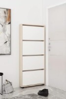 Rafturi pentru pantofi Mobildor-Lux Leo Slim 90x16x164 Oak Sonoma/White (10008627)