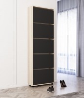 Rafturi pentru pantofi Mobildor-Lux Leo Slim 90x16x203 Oak Sonoma/Anthracite (00013640) imaginea #1 — magazin online Desire.md