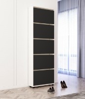 Rafturi pentru pantofi Mobildor-Lux Leo Slim 90x16x203 White/Anthracite (00013641) imaginea #1 — magazin online Desire.md
