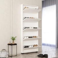 Rafturi pentru pantofi Mobildor-Lux Leo Slim 90x16x203 White (10008934) imaginea #2 — magazin online Desire.md
