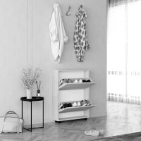 Rafturi pentru pantofi Mobildor-Lux Leo Slim 90x16x86 White/Anthracite (00013649) imaginea #2 — magazin online Desire.md