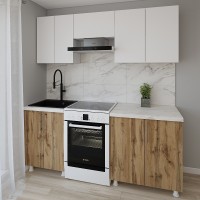 Bucătărie Smartex K1 200 White/Dark Oak (30010)