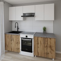 Bucătărie Smartex K1 220 White/Dark Oak (30016)