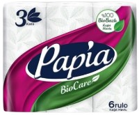 Бумажные полотенца Papia Bio Care 3 слоя 6 рулонов