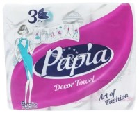 Бумажные полотенца Papia Decor 3 слоя 6 рулонов