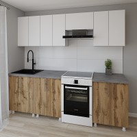 Bucătărie Smartex K1 240 White/Dark Oak (30022)