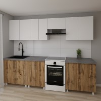 Bucătărie Smartex K1 280 White/Dark Oak (30034)
