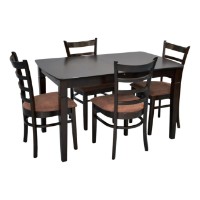 Set masă și scaune Evelin HV-27V Chocolate + 4 Coco Chocolate/F-789 Brown