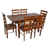 Set masă și scaune Evelin HV-29V Burnish + 6 Gloria Burnish/F-789 Brown